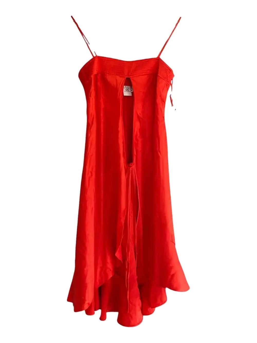 Armani Exchange 100% SILK Spaghetti-Strap wrap Dress red/blood orange